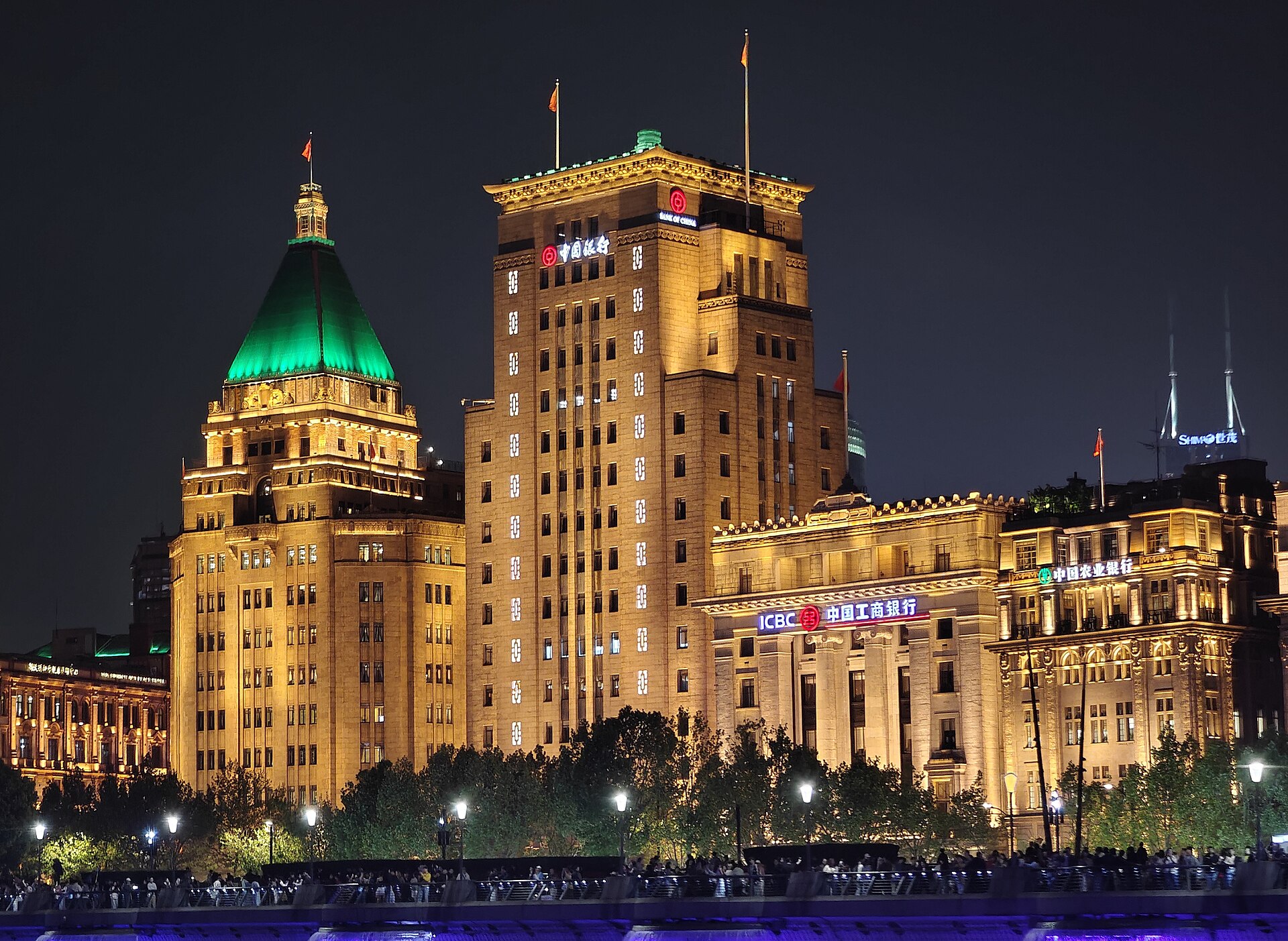 The Bund in Shanghai at night